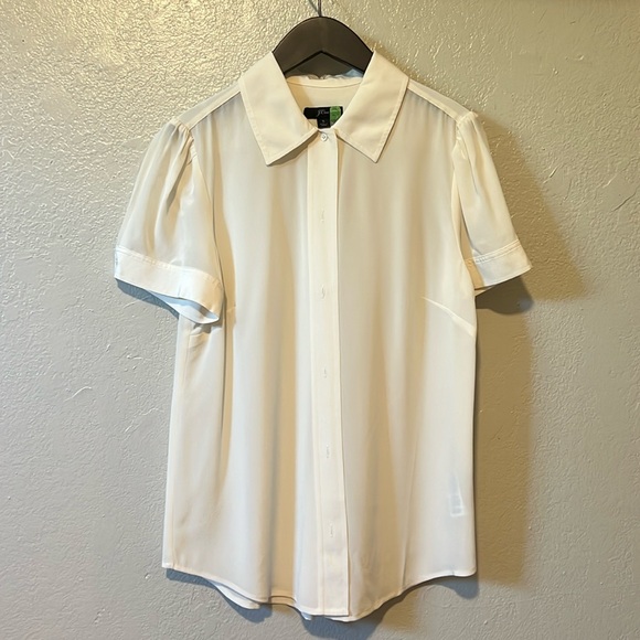 J Crew Short Sleeve Button Up 100% Silk - Picture 1 of 5